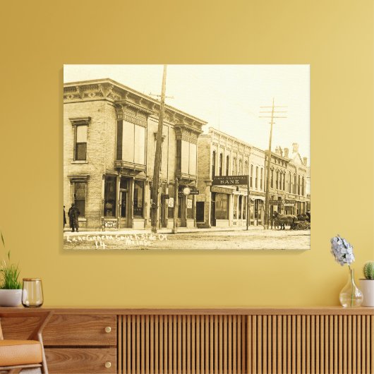 Meer van Genève Wisconsin 1910 South Side Main Str Canvas Afdruk (Insitu (Woonkamer))