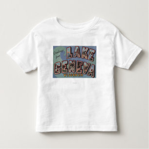 Meer van Genève, Wisconsin - Grote letterscènes Kinder Shirts
