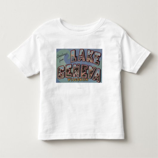 Meer van Genève, Wisconsin - Grote letterscènes Kinder Shirts (Voorkant)