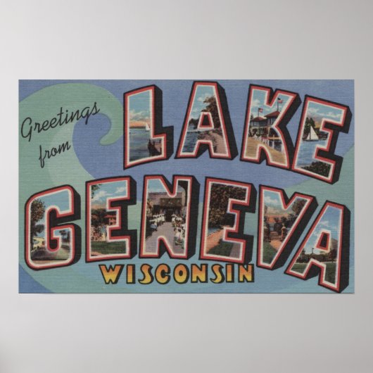 Meer van Genève, Wisconsin - Grote letterscènes Poster (Voorkant)