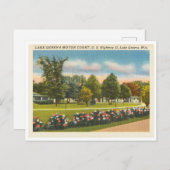 Meer van Genève, Wisconsin Motor Court Briefkaart (Voorkant / Achterkant)