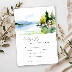 Meer van Genève Zwitserland Landschap Bruiloft RSVP Kaartje