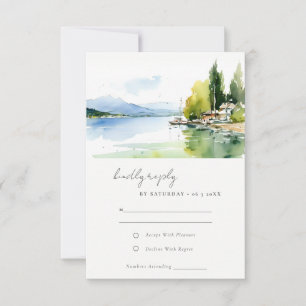 Meer van Genève Zwitserland Landschap Bruiloft RSVP Kaartje