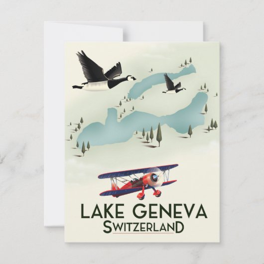 meer van Genève Zwitserland Reisposter (Voorkant)