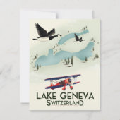 meer van Genève Zwitserland Reisposter (Achterkant)