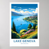 Meer van Genève Zwitserland Reisprint Poster (Voorkant)