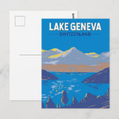 Meer van Genève Zwitserland Travel Art Briefkaart (Voorkant / Achterkant)