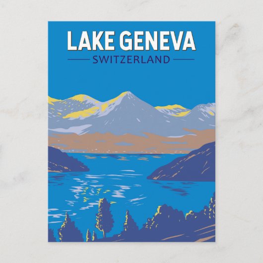 Meer van Genève Zwitserland Travel Art Briefkaart (Voorkant)