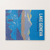 Meer van Genève Zwitserland Travel Art  Legpuzzel (Horizontaal)