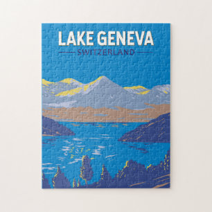 Meer van Genève Zwitserland Travel Art  Legpuzzel