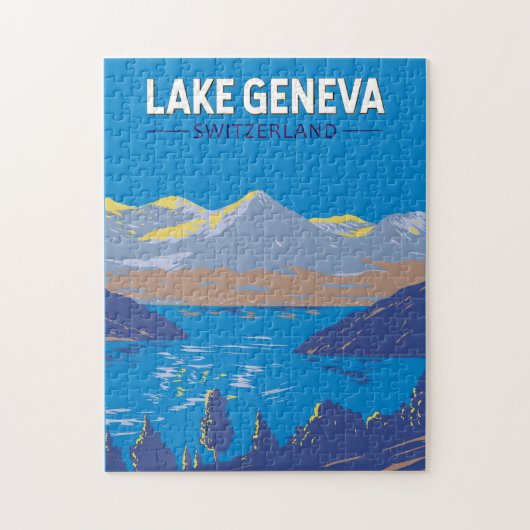 Meer van Genève Zwitserland Travel Art  Legpuzzel (Verticaal)