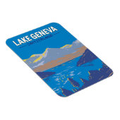 Meer van Genève Zwitserland Travel Art  Magneet (Rechterzijde)