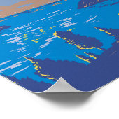 Meer van Genève Zwitserland Travel Art  Poster (Hoek)