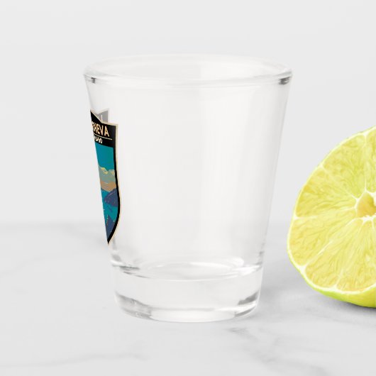 Meer van Genève Zwitserland Travel Art  Shot Glas (Rechts)