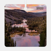 Meer van George en Twin Lakes, Metalen Ornament (Achterkant)