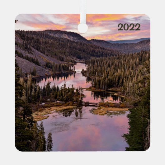 Meer van George en Twin Lakes, Metalen Ornament (Achterkant)