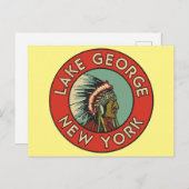 Meer van George, New York - Briefkaart (Voorkant / Achterkant)