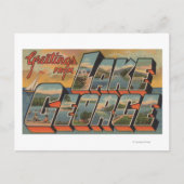 Meer van George, New York - Grote Letter-scènes Briefkaart (Voorkant)