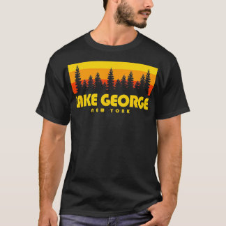 Meer van George NY Retro Trees Lake George T-shirt