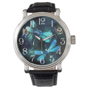 Meer van gloeiende libellen horloge
