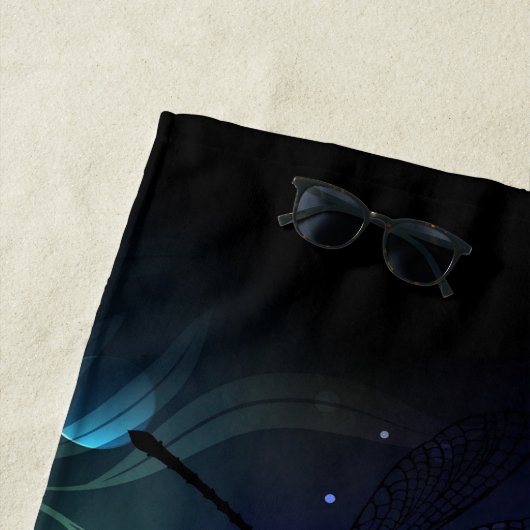 Meer van gloeiende libellen strandlaken (In situ)