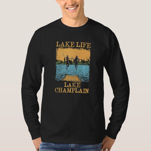 Meer van het Life Lake Champlatzwemmen in New York T-shirt (Voorkant)