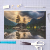 Meer van het Sunset Mountains 2-deklaagpapier Tissuepapier (Craft)