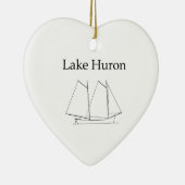 Meer van Huron Sailboot Keramisch Ornament (Rechts)