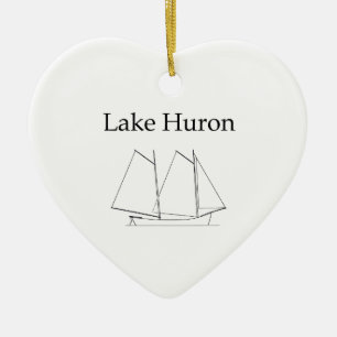 Meer van Huron Sailboot Keramisch Ornament
