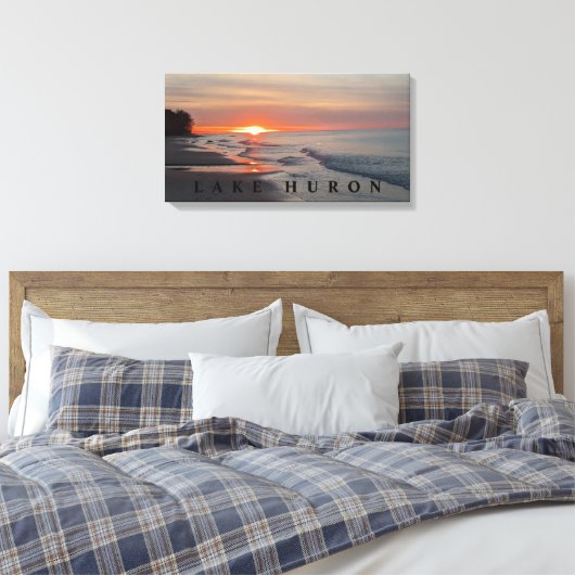 Meer van Huron Sunset Canvas Afdruk (Insitu (Slaapkamer))