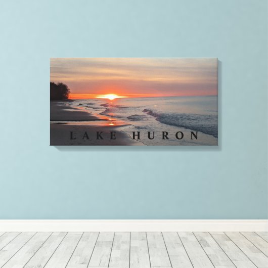 Meer van Huron Sunset Canvas Afdruk (Insitu (Houten vloer))