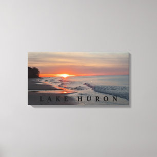 Meer van Huron Sunset Canvas Afdruk