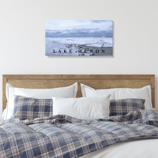 Meer van Huron Winter Canvas Afdruk (Insitu (Slaapkamer))