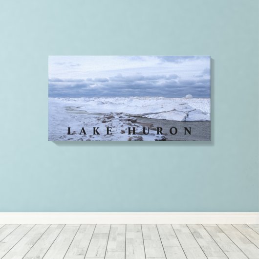 Meer van Huron Winter Canvas Afdruk (Insitu (Houten vloer))