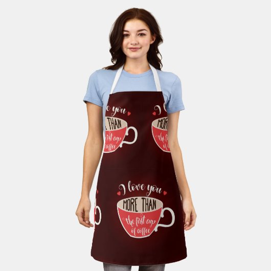 Meer van je dan koffie schort (Gedragen)