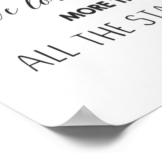 Meer van je dan van alle sterren Quote art Nursery Poster (Hoek)