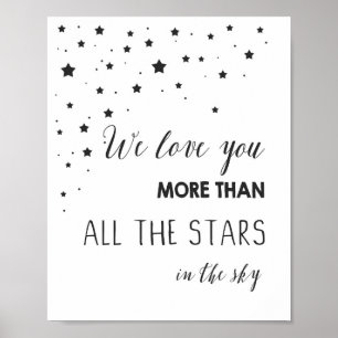 Meer van je dan van alle sterren Quote art Nursery Poster