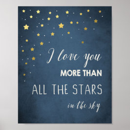 Meer van je dan van alle sterren Quote art Nursery Poster
