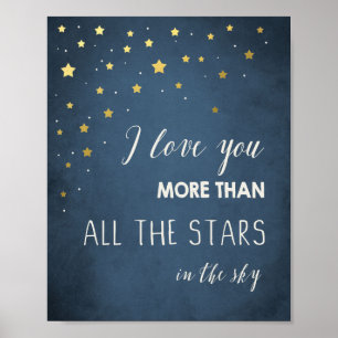 Meer van je dan van alle sterren Quote art Nursery Poster
