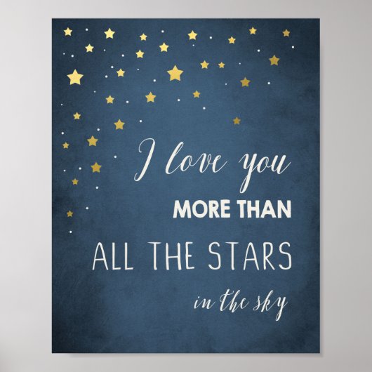 Meer van je dan van alle sterren Quote art Nursery Poster (Voorkant)