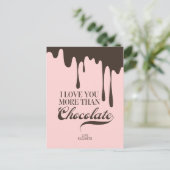 Meer van je dan van chocolade Valentijn Briefkaart (Staand voorkant)