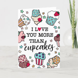 Meer van je dan van Cupcakes Valentijnsdag Feestdagen Kaart