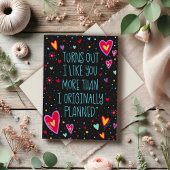 Meer van je houden dan ik van plan was Quote Valen Kaart