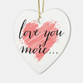 Meer van je... | Roze hart Keramisch Ornament (Links)