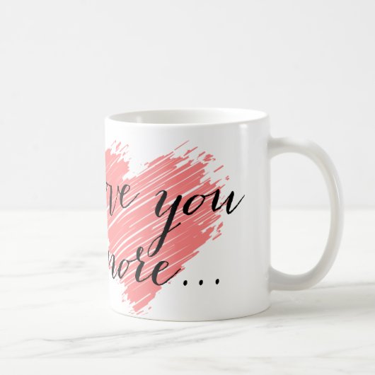 Meer van je... roze hart koffiemok (Rechts)