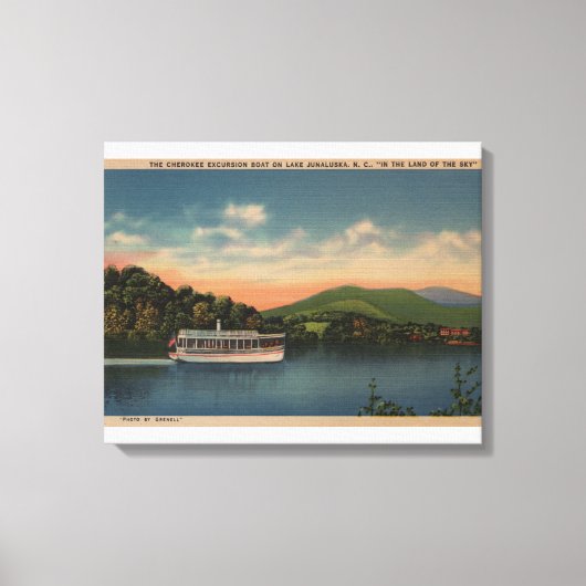 Meer van Junaluska, NC - Uitzicht van Cherokee Boa Canvas Afdruk (Voorkant)