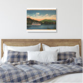 Meer van Junaluska, NC - Uitzicht van Cherokee Boa Canvas Afdruk (Insitu (Slaapkamer))