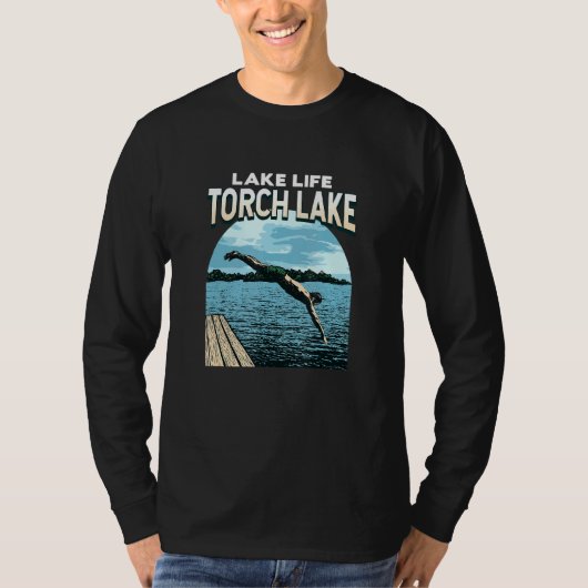 Meer van Life Torch Lake zwemmen Michigan Swimmer T-shirt (Voorkant)