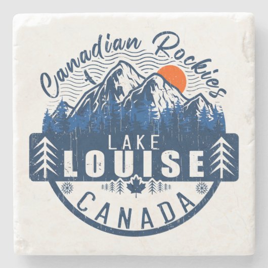Meer van Louise Canada:  Retro Sunset Souvenir Stenen Onderzetter (Voorkant)