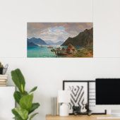 Meer van Lugano[1859] door François Roffiaen (1820 Poster (Thuiskantoor)